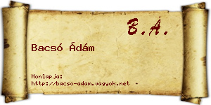 Bacsó Ádám névjegykártya