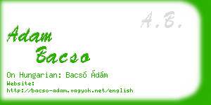 adam bacso business card