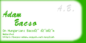 adam bacso business card